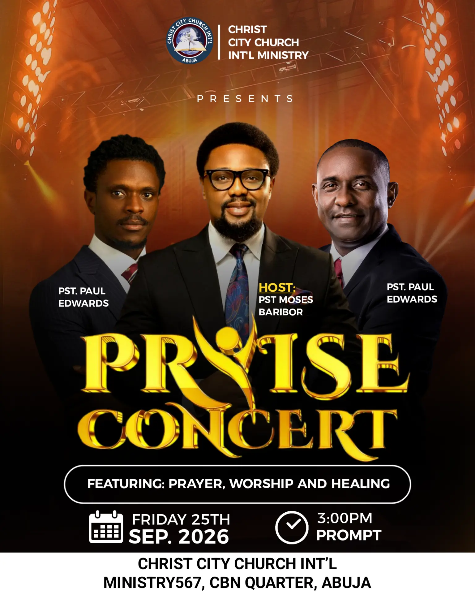 Christ City Church Praise Concert event poster